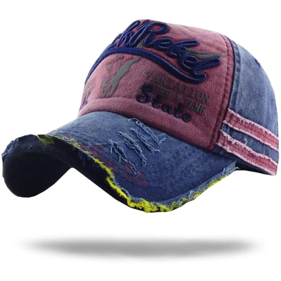帽子 メンズ キャップ レディースダメージ キャップ 刺繍 野球帽 ワークキャップ 日除け UVカット ゴルフ帽子日よけ野球帽ビンテージ風 つば長  :bs056:denimstorm 通販 