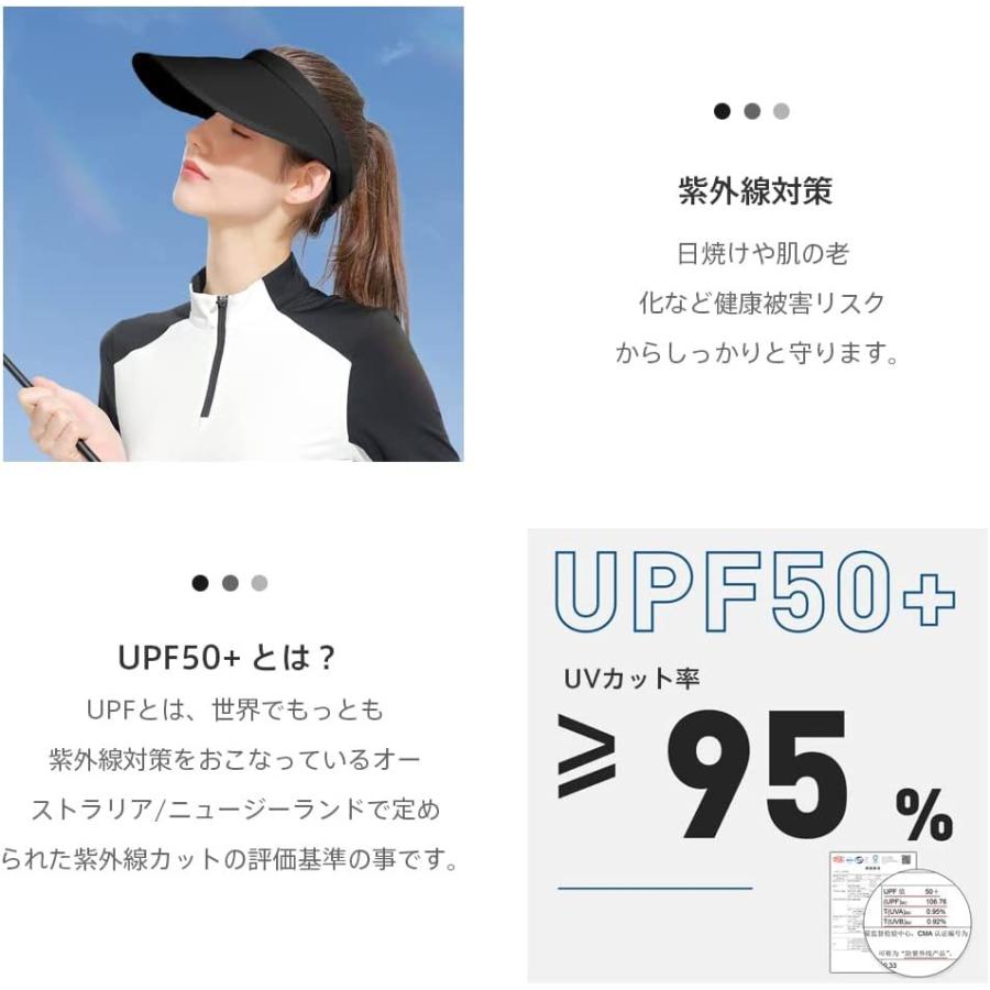 帽子 レディース サンバイザー レディース 帽子 UV対策 クリップバイザー 小顔 髪型くずれない 紫外線対策 日よけ 日焼け 日差し 大きいサイズ ストラップ付き｜denimstorm｜19