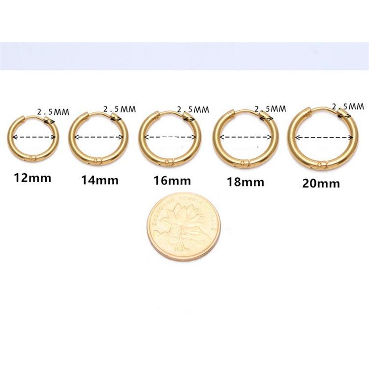 ボディピアス イヤリング20 18 16 14 12 10 8mm(1個売り)シンプル