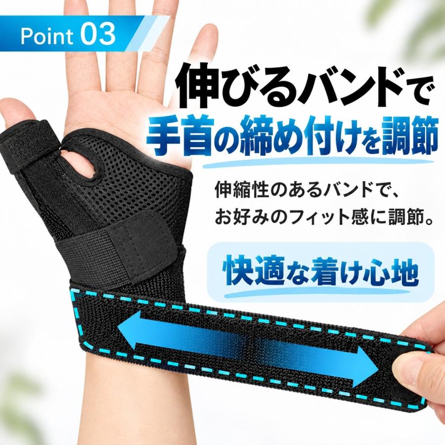 親指サポーター 手首サポーター 固定 ダブルプレート 左右兼用