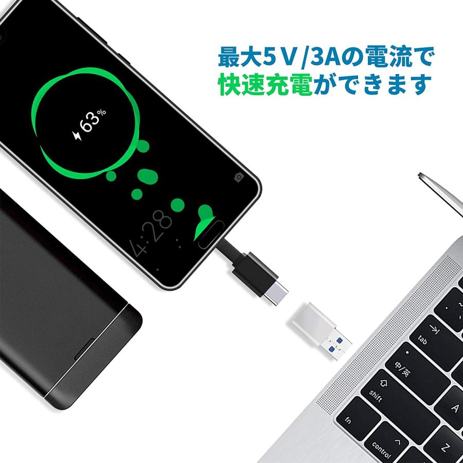 USB 変換アダプタ Type C (メス) to 3.0 (オス)小型 10Gbps 急速充電