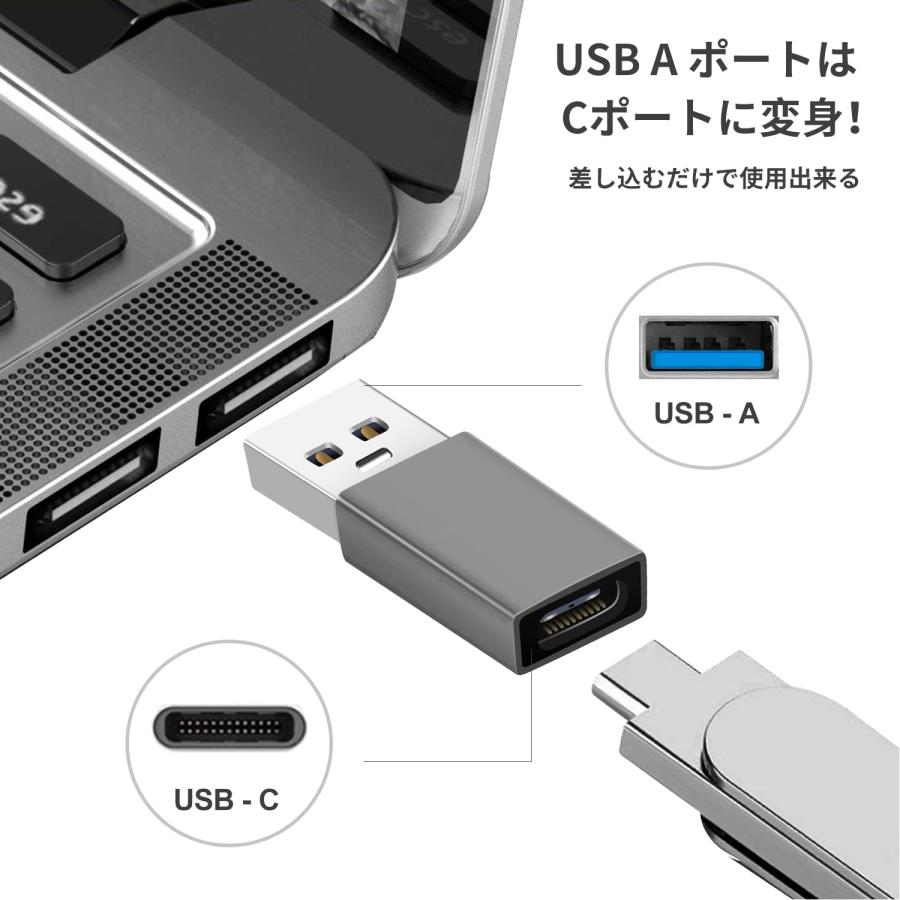 USB 変換アダプタ Type C (メス) to USB 3.0 (オス)小型 10Gbps 急速充電＆高速データ同期 OTGアダプタコネクタコンバータ PC 充電器等対応｜denimstorm｜08