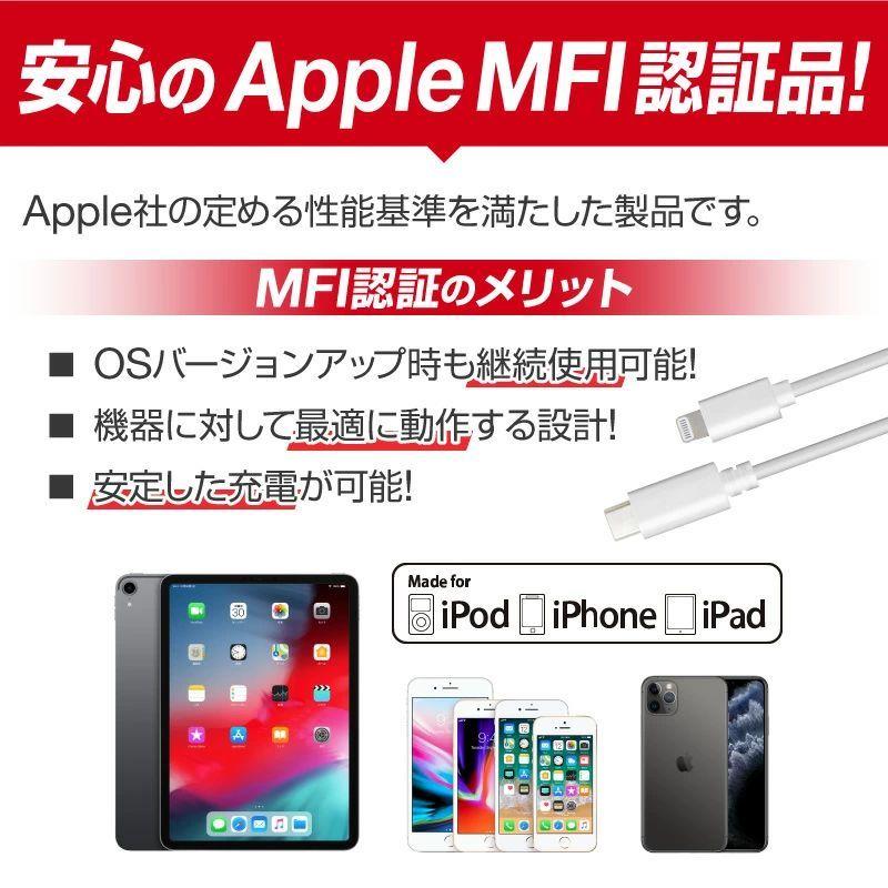 iphone充電ケーブル Type-C-ライトニングケーブル MFi認証 20W PD対応