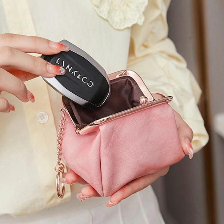 ミニポーチ ミニ財布 レトロ がま口 キーリング付き 小銭入れ 小物収納