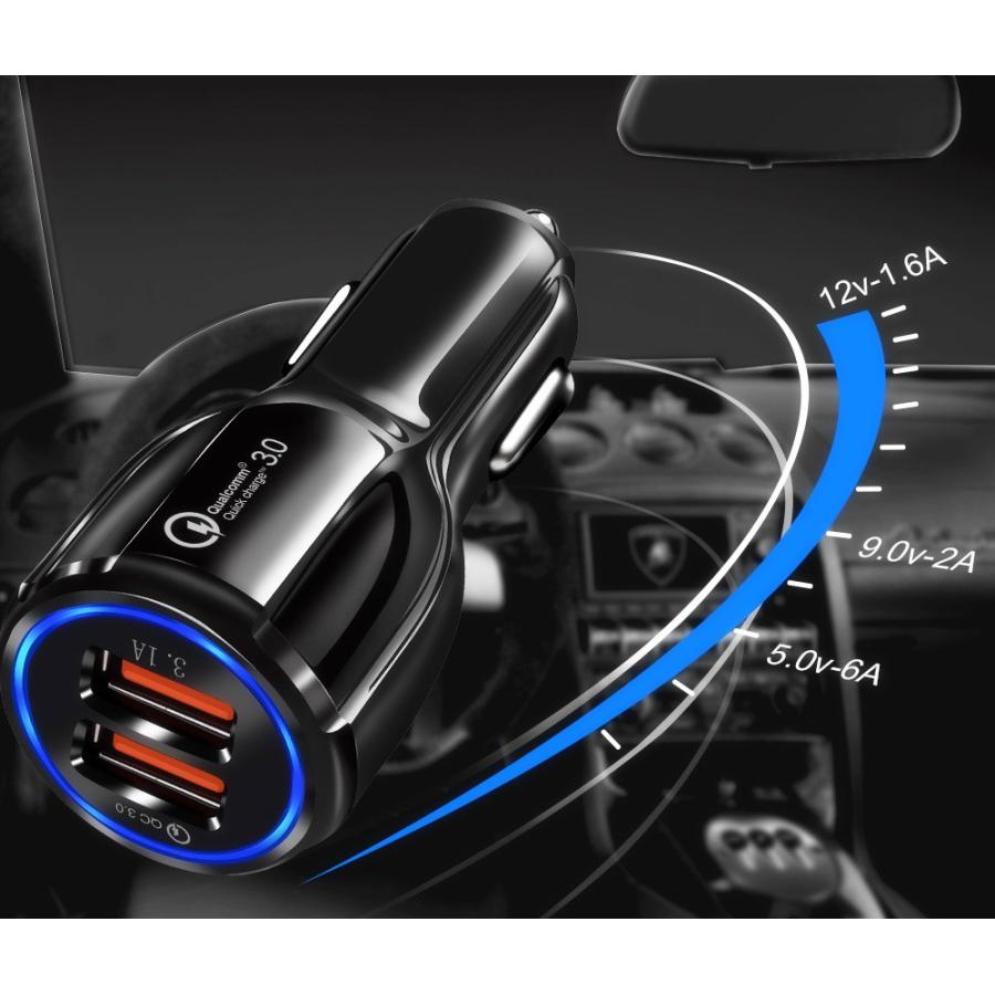 カーチャージャー車載充電器 Quick Charge 3.1A USBポート*2 usbシガーソケットチャージャー 急速充電 sg006