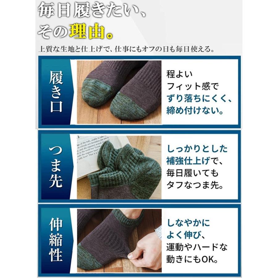 靴下 メンズ ソックス4足組 防寒暖かい くるぶしソックス 脱げない靴下 新品 厚手 ソックス 防寒 浅履き 綿 ショートソックス スポーツ 厚手靴下｜denimstorm｜15