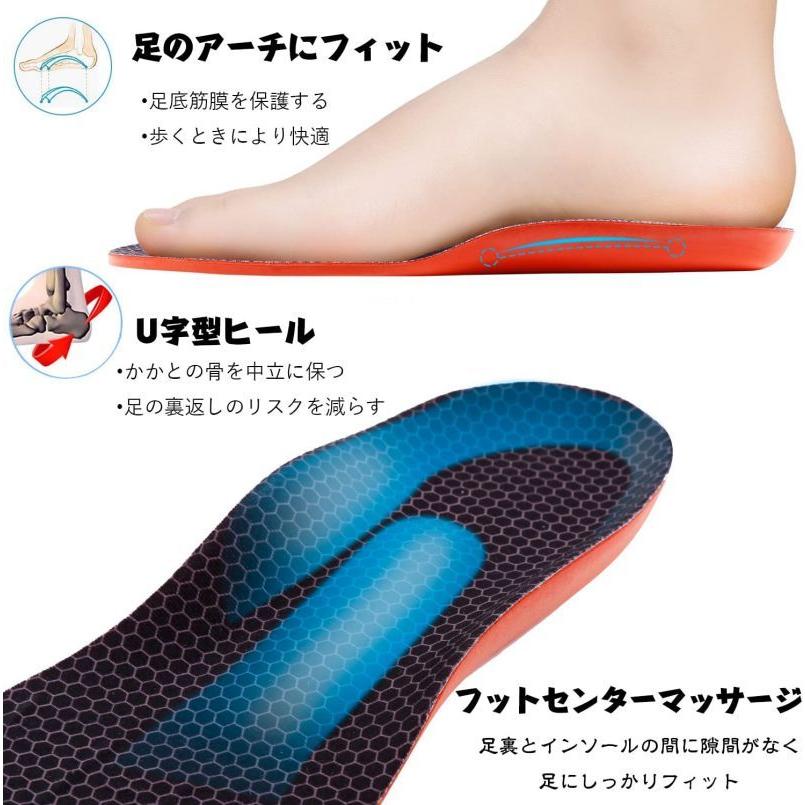 インソール アーチサポート 防臭 細菌抑制 通気性抜群 衝撃吸収 男女