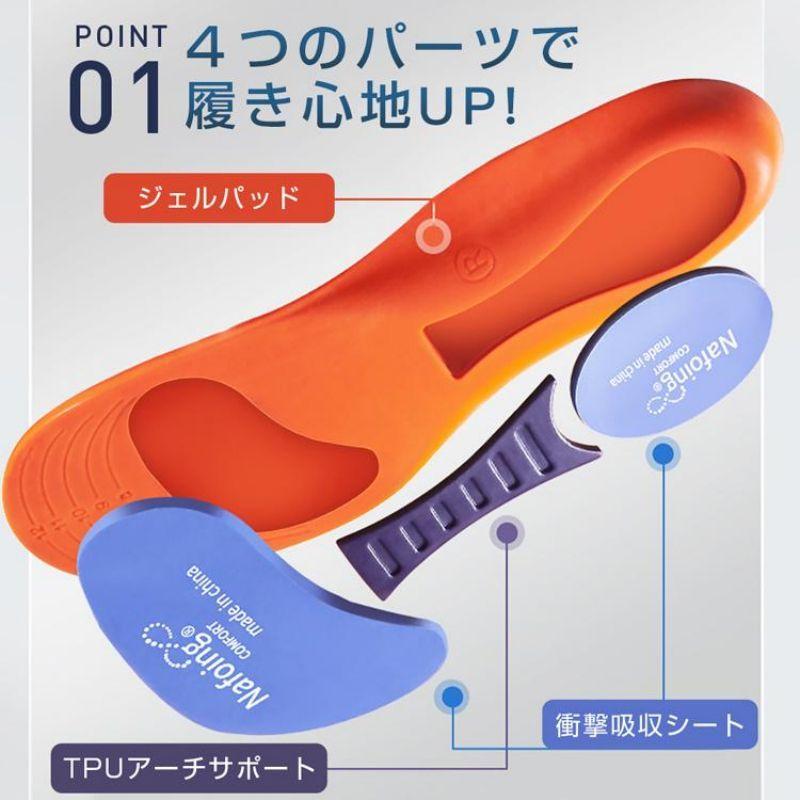 インソール アーチサポート 防臭 細菌抑制 通気性抜群 衝撃吸収 男女