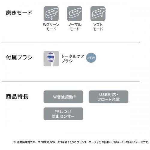 パナソニック  Panasonic 電動歯ブラシ音波振動  Doltz ドルツ 白 EW-DP37-W〈EWDP37-W〉｜denkichiweb｜03