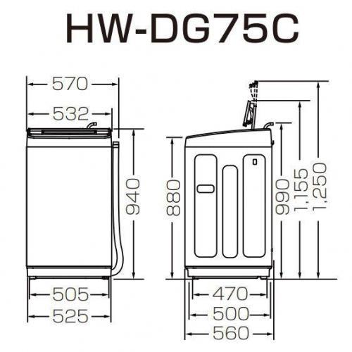 【6/5までポイント5倍】ハイセンス Hisense 7.5kg 全自動洗濯機  HW-DG75C (宅配サイズ商品 / 設置・リサイクル希望の場合別途料金)｜denkichiweb｜04