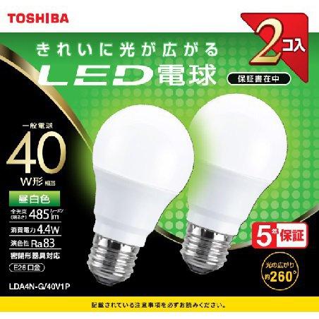 TOSHIBA（東芝） TOSHIBA LED電球 40W 全方向 N色 2P LDA4N-G/40V1P