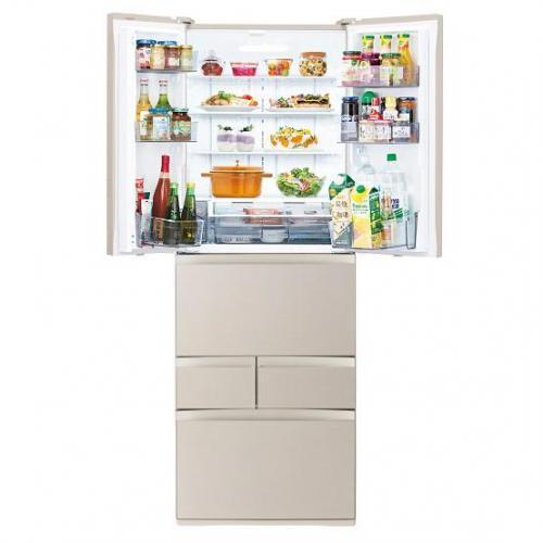 TOSHIBA 【配送設置無料】東芝 462L 6ドア冷蔵庫 サテンゴールド