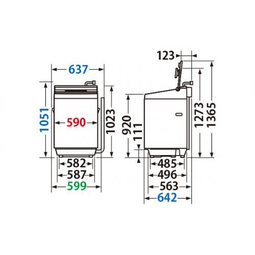 東芝 TOSHIBA 全自動洗濯機 ZABOON 洗濯12.0kg ボルドーブラウン AW