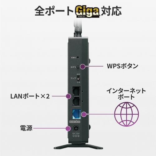 アイ・オー・データ機器 I-O DATA Wi-Fiルーター 1201+574Mbps チャコールグレー WN-DEAX1800GR 〈WNDEAX1800GR〉｜denkichiweb｜02