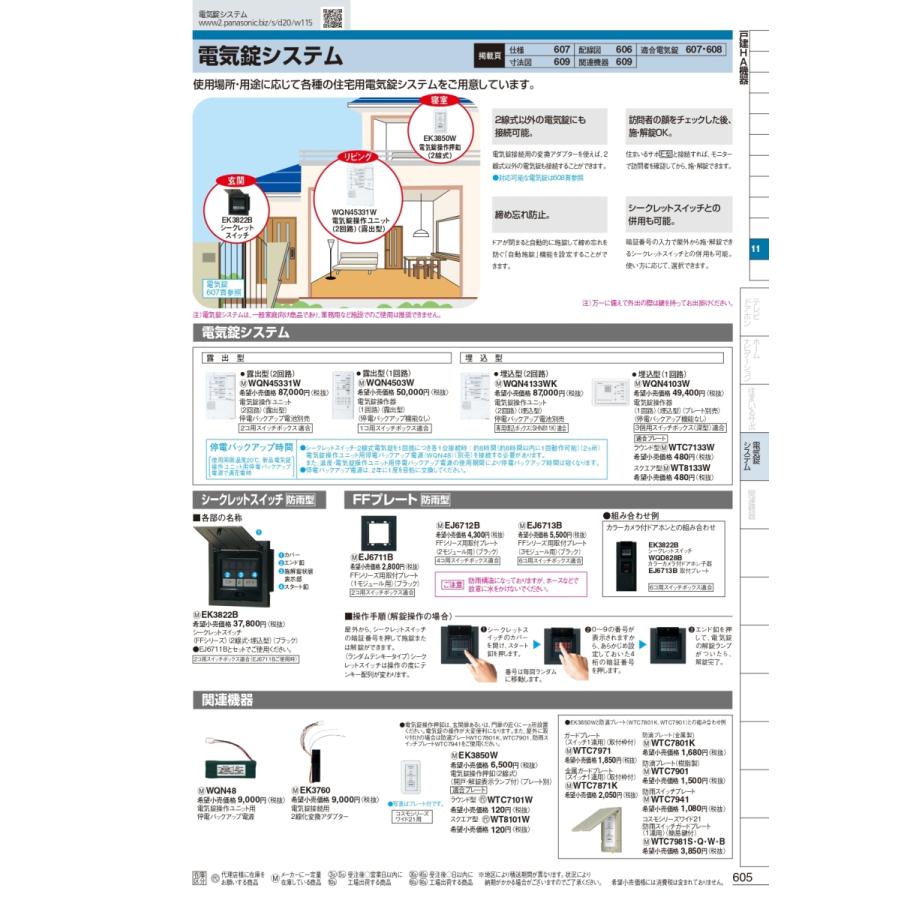 Panasonic EK3822B （FFシリーズ、2線式・埋込型、ブラック色