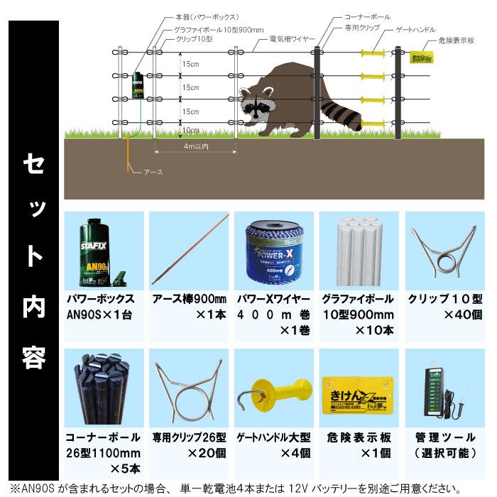 アライグマ キツネ タヌキ 対策 電気柵 【小動物50（オンライン限定 