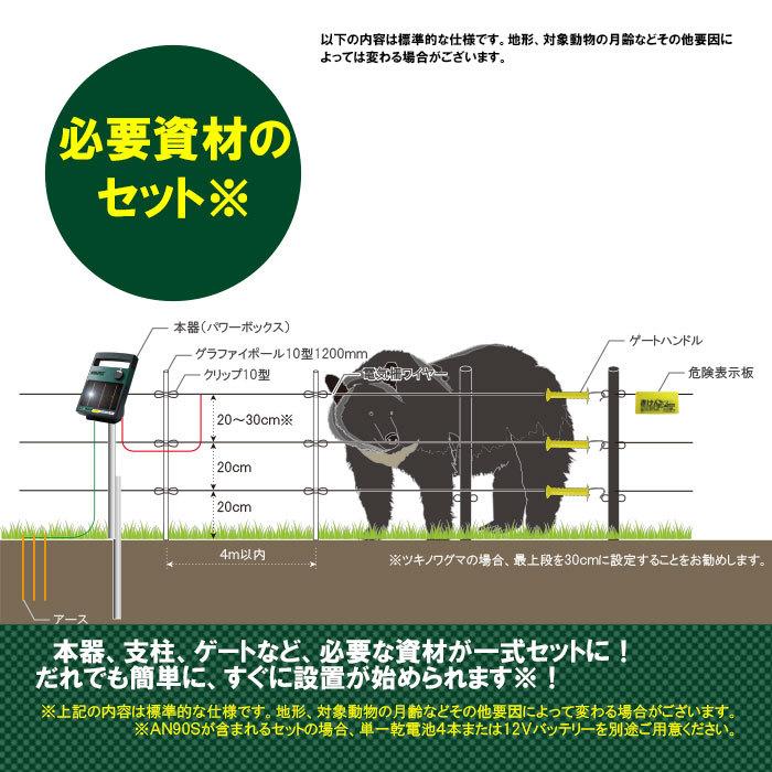 クマ 対策 電気柵【EC限定｜クマ400ソーラー】ヒグマ ツキノワグマ 