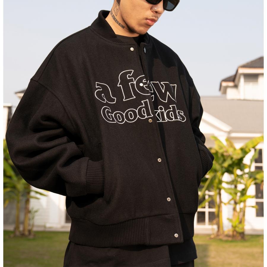 A FEW GOOD KIDS アフューグッドキッズ AFGK ANGEL COLLAGE JKT スタジャン ワッペン レディース ジャケット グリーン ブラック [在庫あり][即納可]｜denkizoku｜07