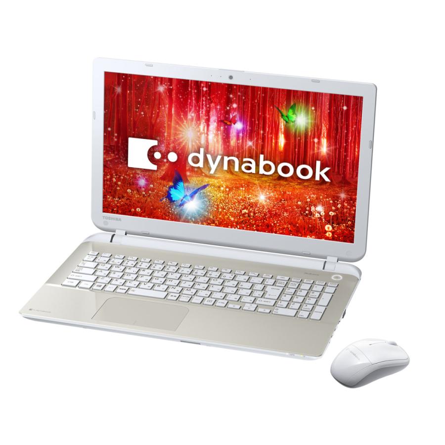 量販店展示品 東芝 dynabook T55 T55/PG PT55PGP-SHA 15.6型 Core i3 メモリ4GB HDD1TB Windows8.1 office付属 サテンゴールド ノートパソコン｜denkizoku｜02