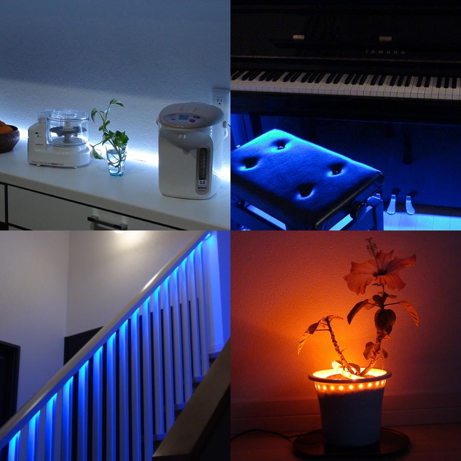 USB LEDテープライト 防水 50cm 2分岐タイプ 電球色 正面発光 間接照明 インテリア|denko-store|06