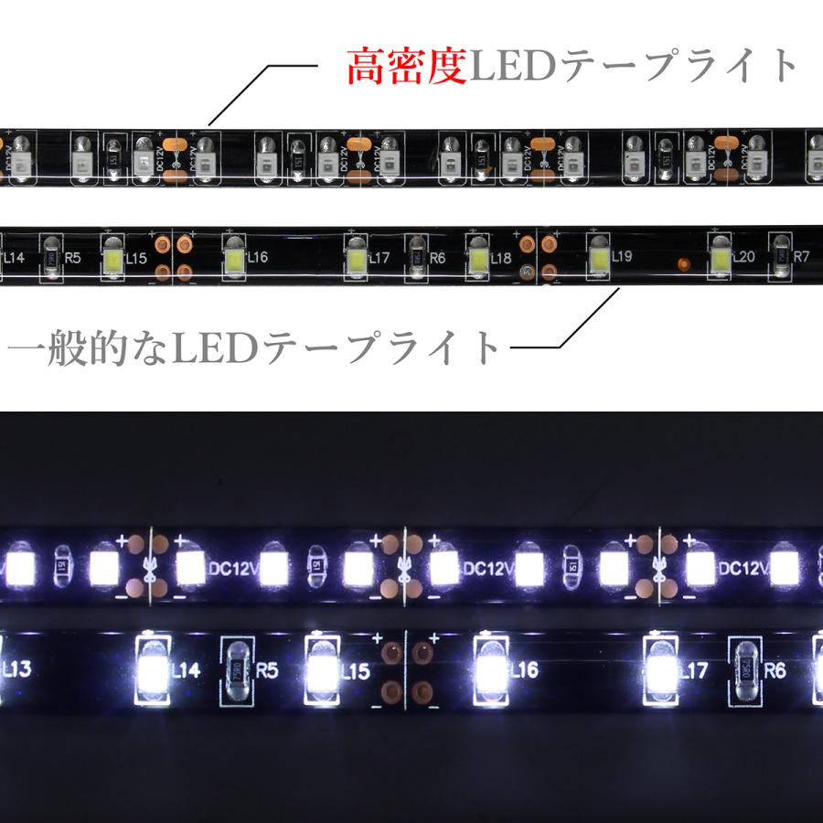 返品交換不可 Ledテープライト 2m 12v 高密度 1led M 防水 1チップ 黒ベース 正面発光 車 自動車 バイク 高輝度 両面テープ 1本 Wantannas Go Id