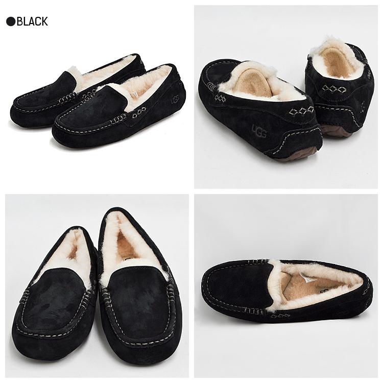 UGG Ansleyブラック モカシン シープスキン 23.0 6