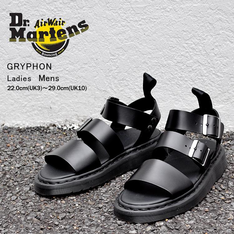 最安値挑戦 ドクターマーチン サンダル レディース メンズ グリフォン ブラックブランド Dr Martens Gryphon Black Brando 爆安プライス Esauhc Org