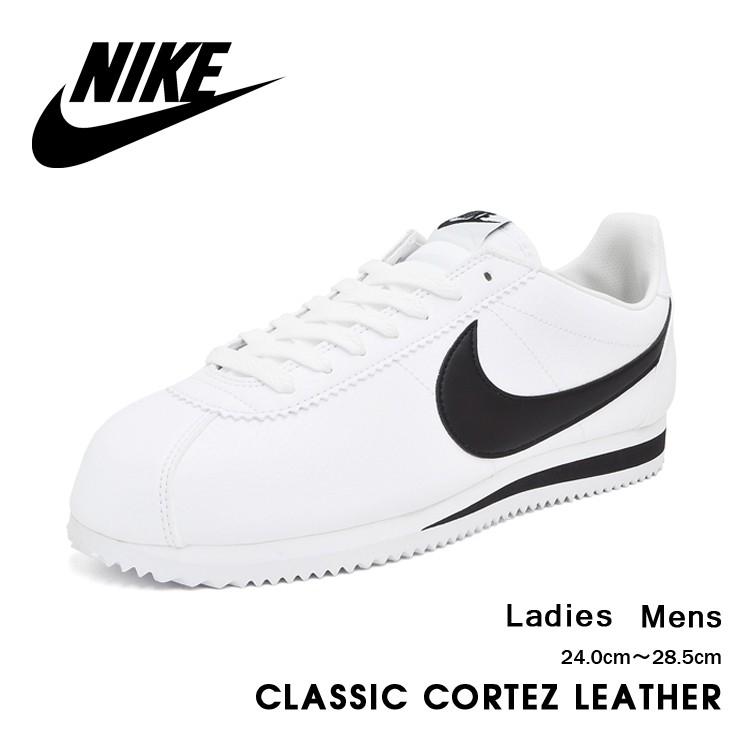 ナイキ スニーカー メンズ レディース クラシック コルテッツ レザー ホワイト ブラック Nike Classic Cortez Leather White Black 100 100 Denpcy 通販 Yahoo ショッピング