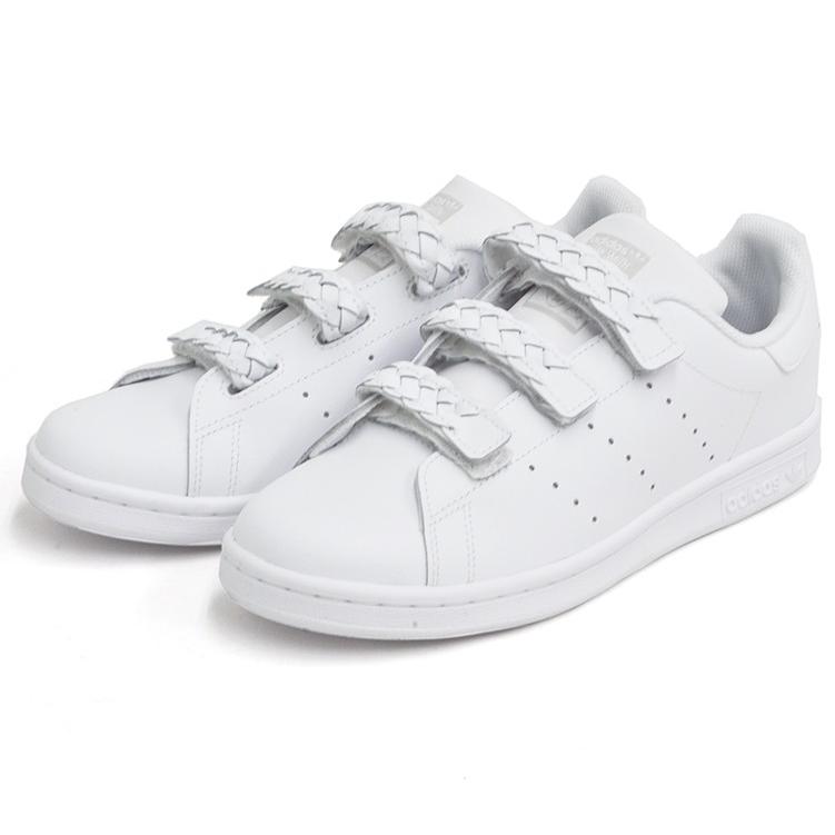 アディダス スタンスミス ベルクロ レディース キッズ スニーカー ホワイト/グレー adidas STANSMITH CF J EG7568｜denpcy｜04