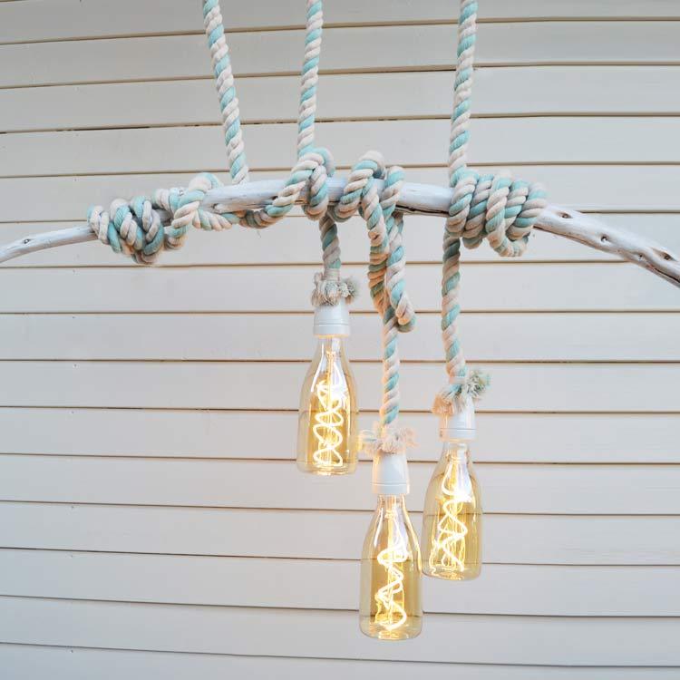 お得な 3個 セット ロープ ペンダントライト 天井照明 吊り下げ 引掛