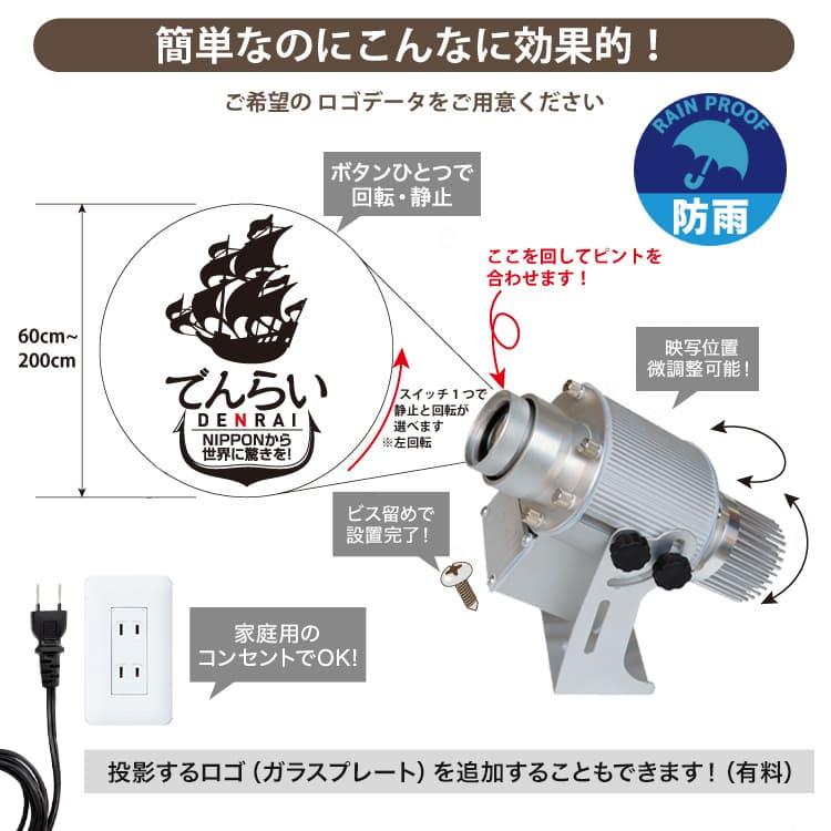 ロゴ投影 ロゴライト 店舗 看板 お店 店頭 ロゴ プロジェクター 電子