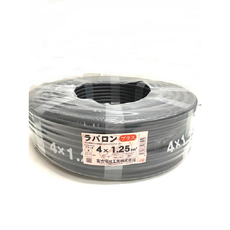 ラバロンプラス VCT 1.25×4c 黒 100m巻 600V耐熱ビニル絶縁 ラバロンプラス VCT 1.25×4c 黒 100m巻 600V耐熱ビニル絶縁