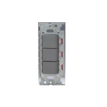 神保電器  NKW03725SG（ソリッドグレー）（上 3路ガイド 15A/ 中 3路ガイド 15A/ 下 3路ガイド・チェック 0.5A）トリプルスイッチセット