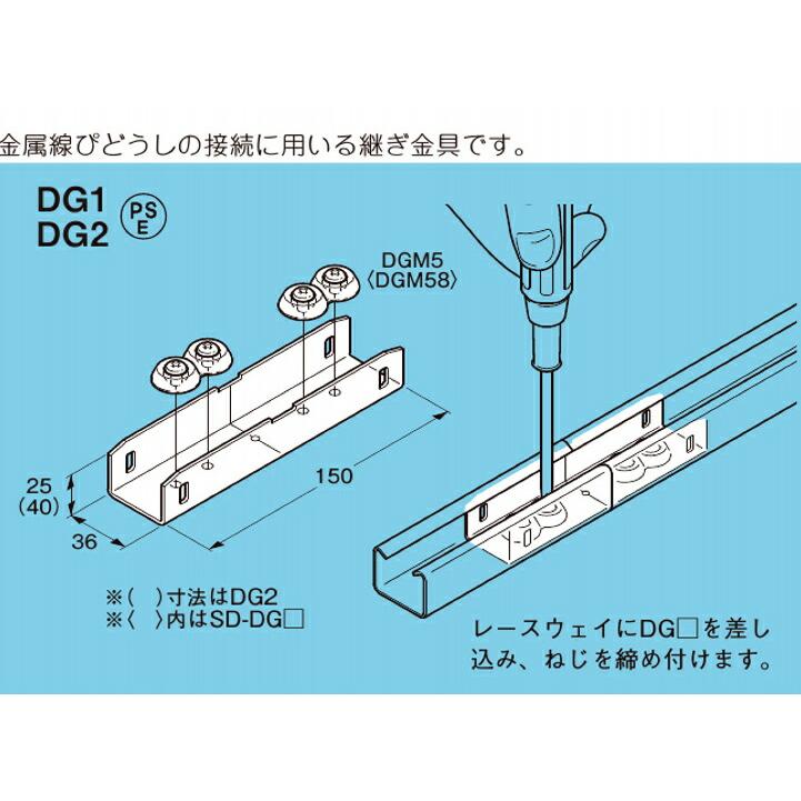 ネグロス電工 DG2 レースウェイ継金具DP2用 電気亜鉛メッキ : 電材