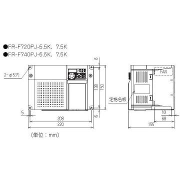 三菱電機 FR-F740PJ-7.5K 簡単小形インバータ FREQROL-F700PJシリーズ 