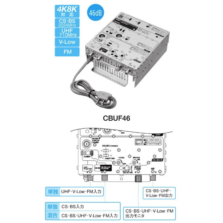 サン電子 CBUF46 CS・BS・UHF・V-Low・FMブースタ 46dB型 屋内用 共同 