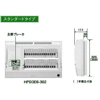 日東工業 HPD3E5-200 HPD型ホーム分電盤 ドアなし スタンダードタイプ 