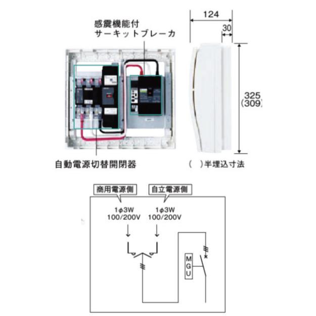 日東工業 HCD3M6-DM-MG 切替機能付ホーム分電盤 単相3線式 自動切替盤