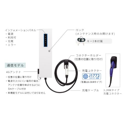 日東工業 EVPT-2G60J-FC-L5 Pit-2Gシリーズ普通充電器 通信モデル 自立