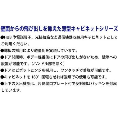 日東工業 THA12-45 HUB収納キャビネット 壁掛け・換気口なしタイプ 色