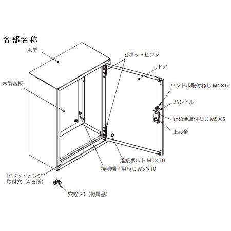 日東工業 L16-45PW ライトキャビネット 片扉 木製基板付 ヨコ400mm