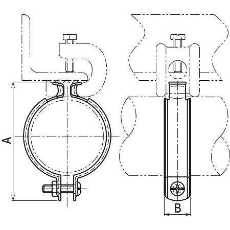 ネグロス電工 104C 電線管支持クリップ パイラッククリップ 溶融亜鉛メッキ鋼板製 サイズmmA146B20｜densetusizai｜02