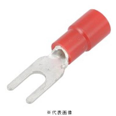 ニチフ（NICHIFU） TMEX1.25Y-4S 絶縁被覆付圧着端子Y形 色 赤 100個入
