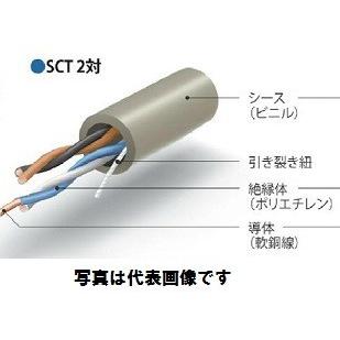 伸興電線　EM-SCT0.4×2P　電子ボタン電話用ケーブル　灰色　200m巻