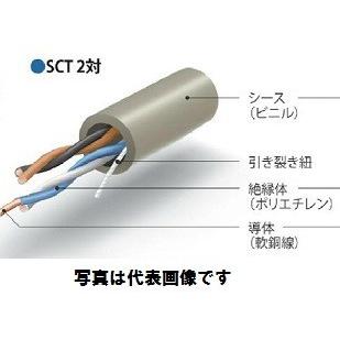 伸興電線 EM-SCT0.65×2P 電子ボタン電話用ケーブル 灰色 200m巻