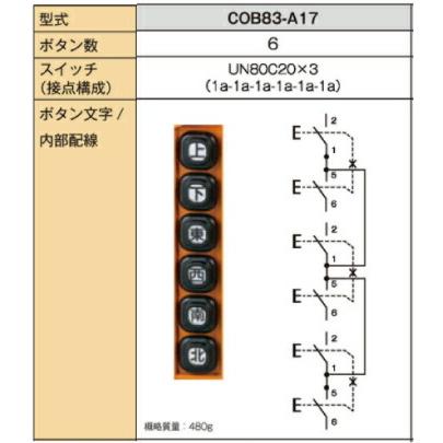 パトライト COB83-A17 ホイスト用押ボタン開閉器 電動機間接操作用 ボタン数6 1a接点