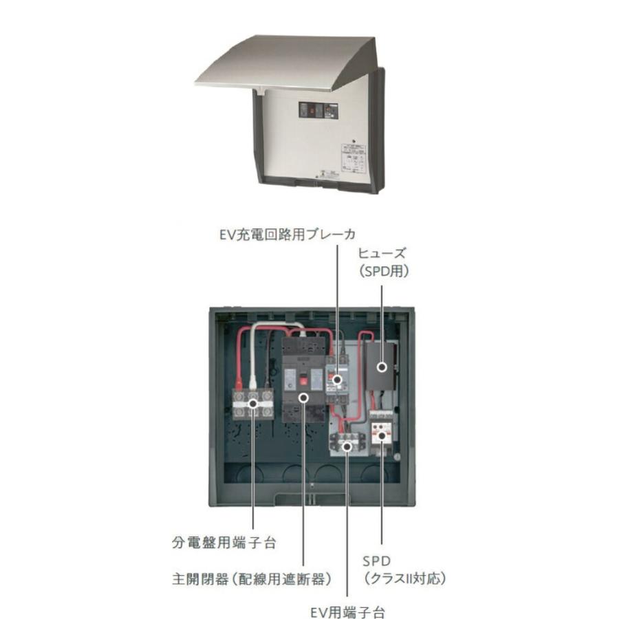 パナソニック BQKN3124EVWK EV充電設備用電源分岐ボックス 屋外用 主開閉器容量125A ホワイトの画像