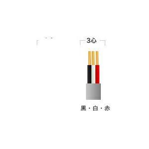 富士電線　VVF　2.6mm　3心　600Vビニル絶縁ビニルシースケーブル平形　100ｍ巻　x　灰色　VVFケーブル