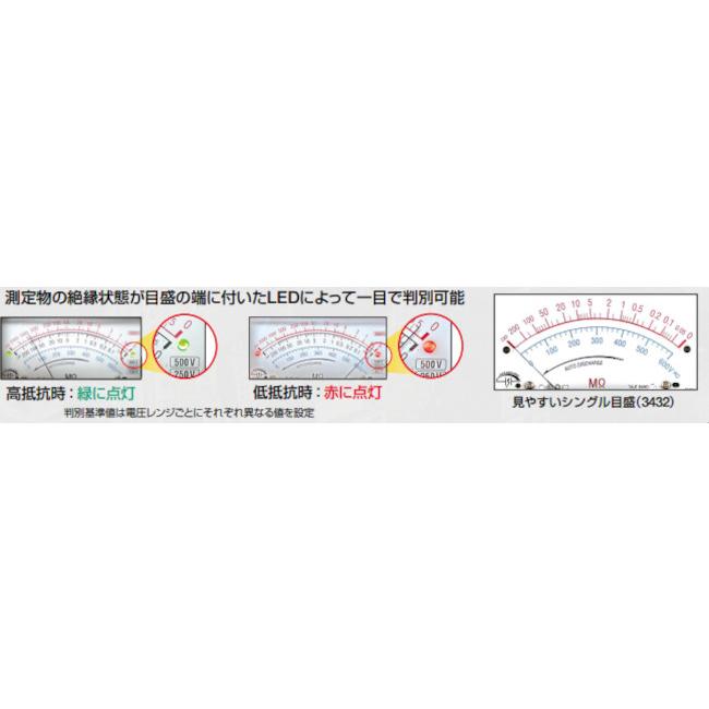 在庫有り共立電気 KEW3441 アナログ絶縁抵抗計 4レンジ（125/250