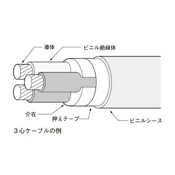 行田電線 VVR(SV)ケーブル 5.5SQ×3芯 600Vビニル絶縁 行田電線 VVR(SV)ケーブル 5.5SQ×3芯 600Vビニル絶縁